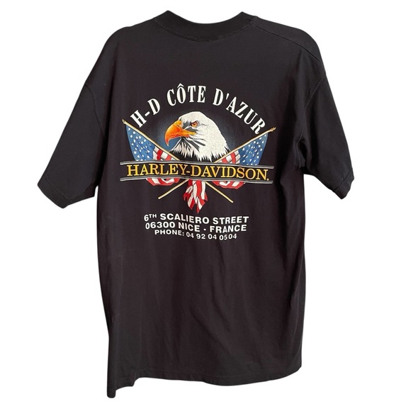 Harley-Davidson Black Short Sleeve Tee with Iconic Logo-From Nice,France-Large - Picture 4 of 8